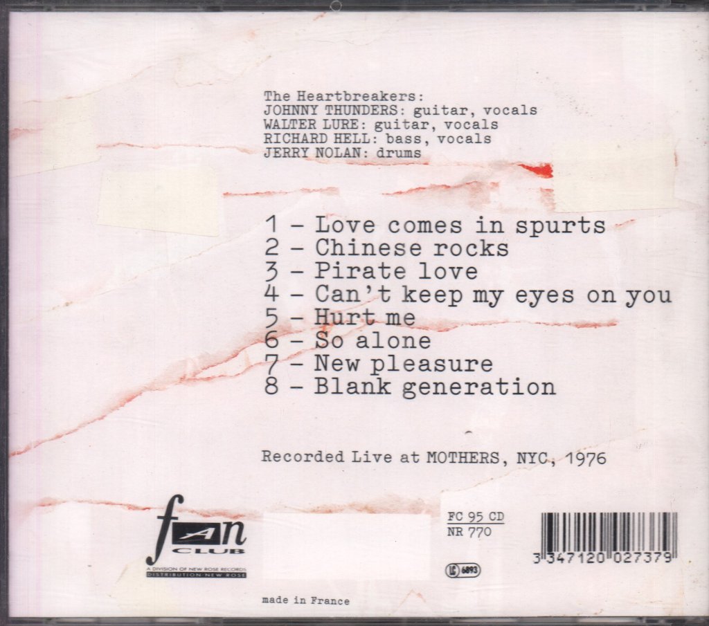 Heartbreakers - Live At Mothers - Cd