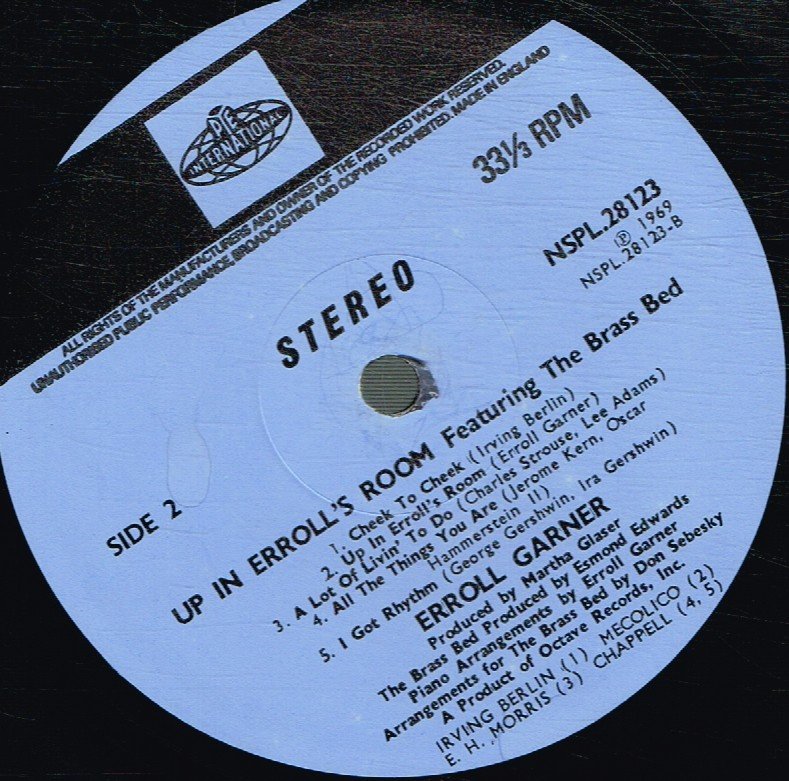 Erroll Garner - Up In Erroll's Room - Lp