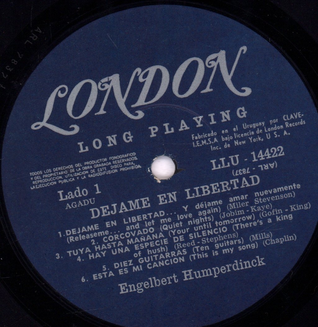 Engelbert Humperdinck - Déjame En Libertad Release Me - Lp