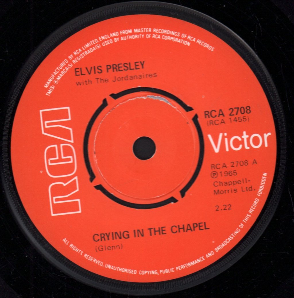 Elvis Presley - Crying In The Chapel - 7 Inch