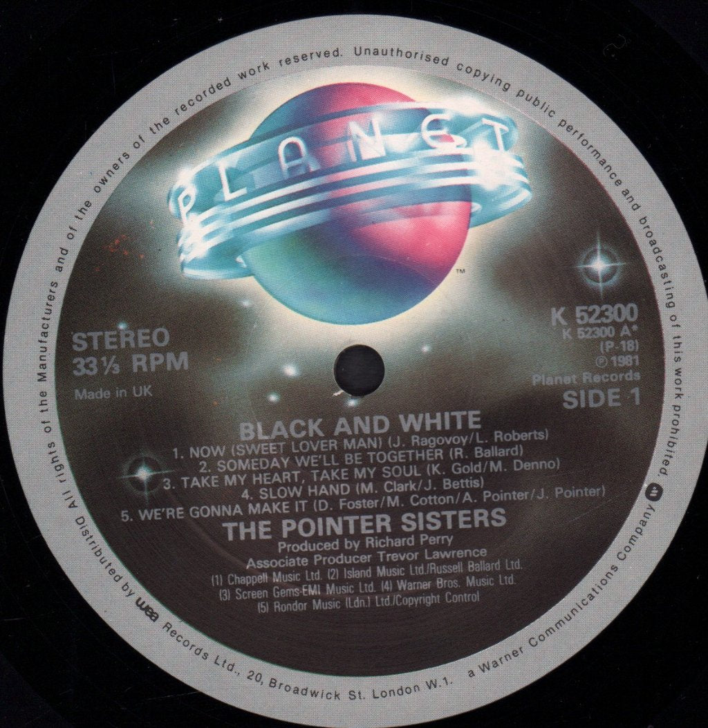 Pointer Sisters - Black And White - Lp