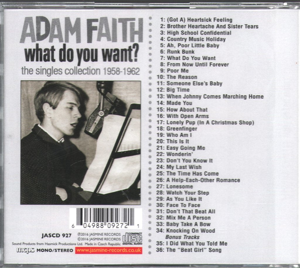 Adam Faith - What Do You Want? The Singles Collection 1958-1962 - Cd