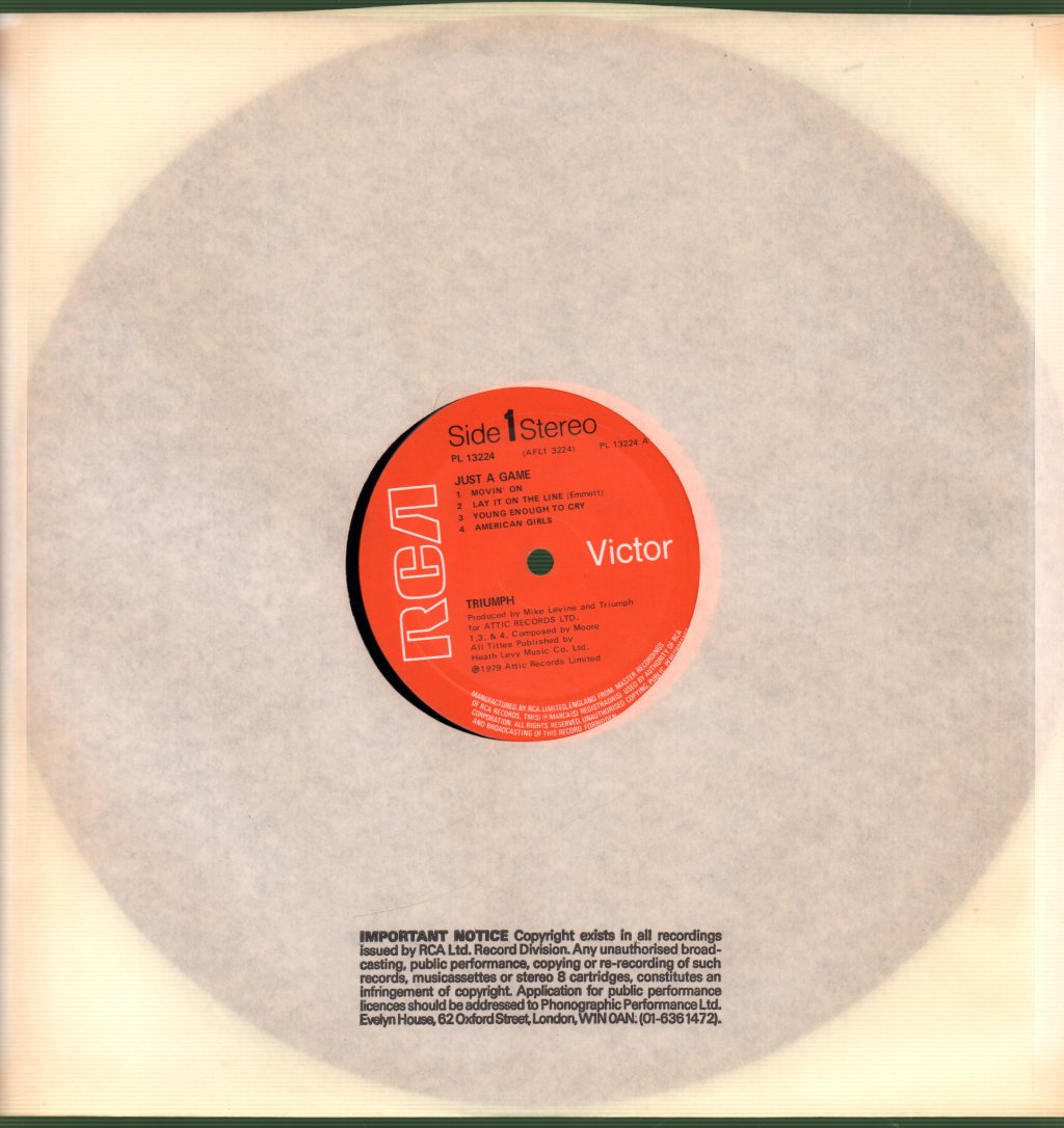 Triumph - Just A Game - Lp