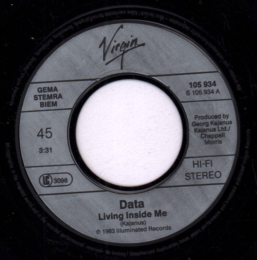 Data - Living Inside Me - 7 Inch