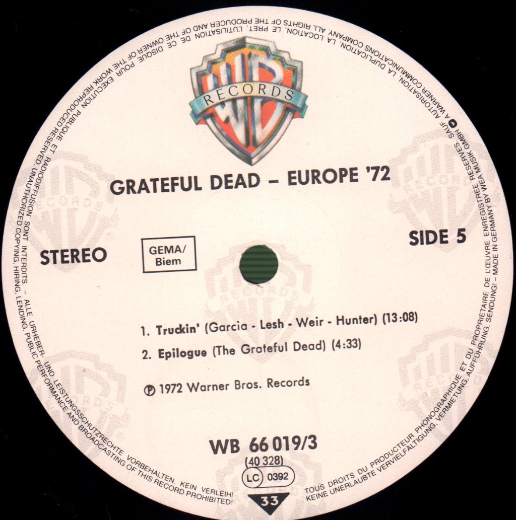 Grateful Dead - Europe 72 - Lp