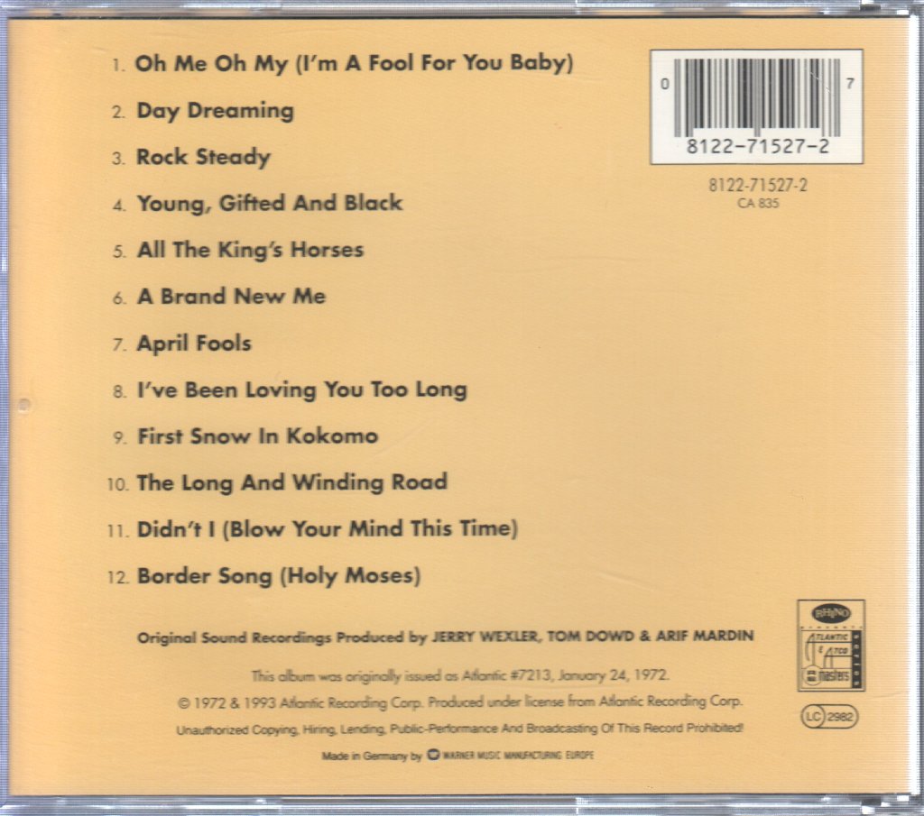 Aretha Franklin - Young, Gifted And Black - Cd