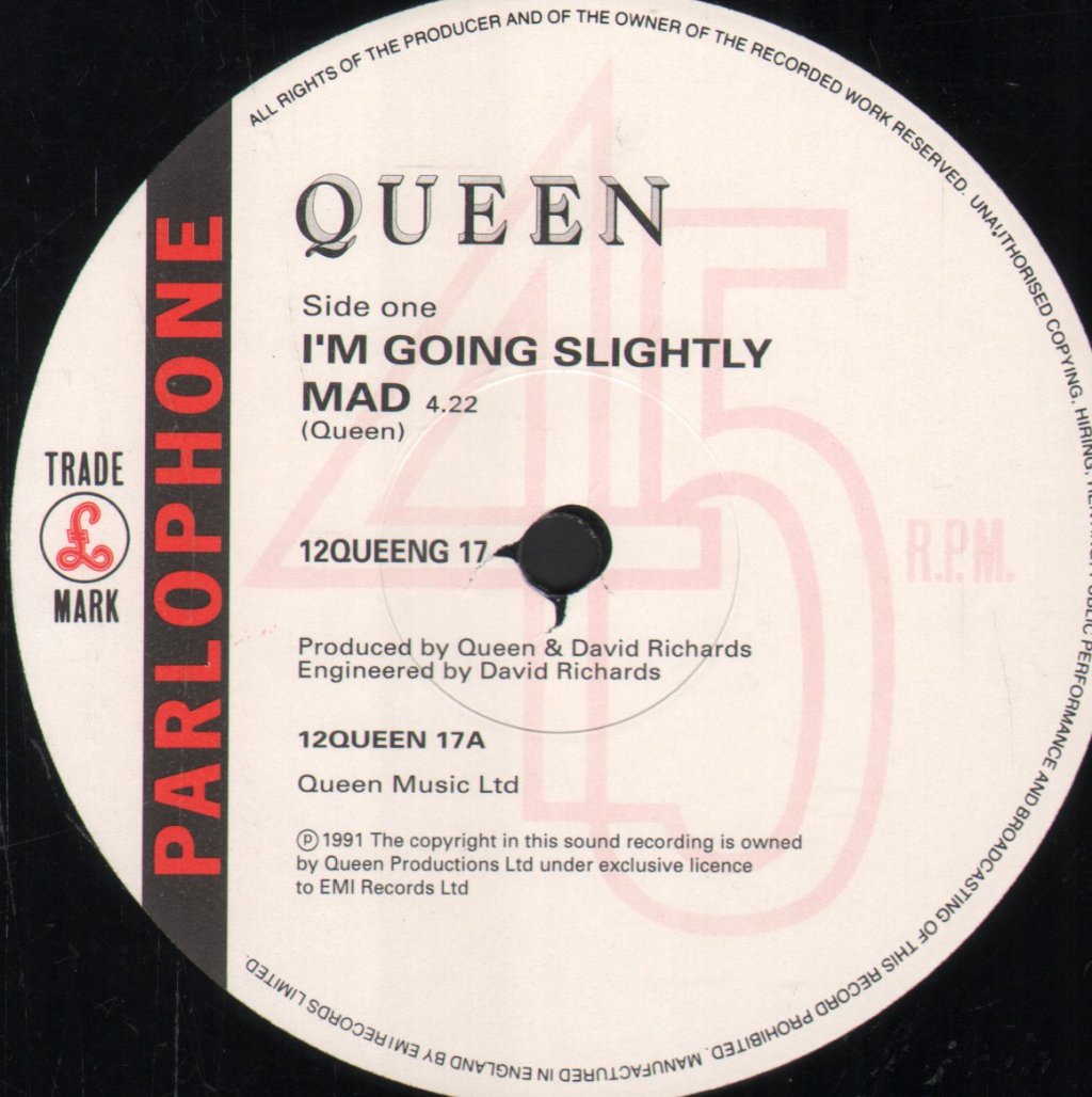 Queen - I'm Going Slightly Mad - 12 Inch