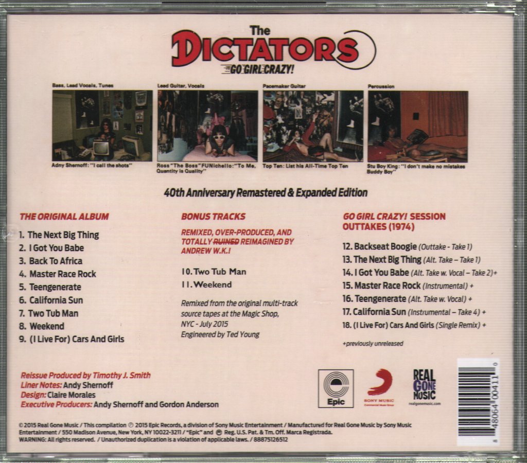 Dictators - Go Girl Crazy! - Cd