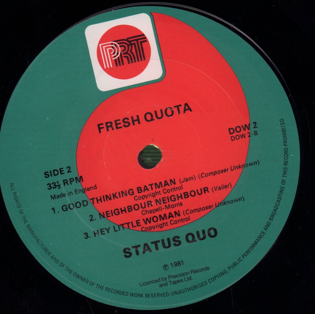 Status Quo - Fresh Quota - 10 Inch