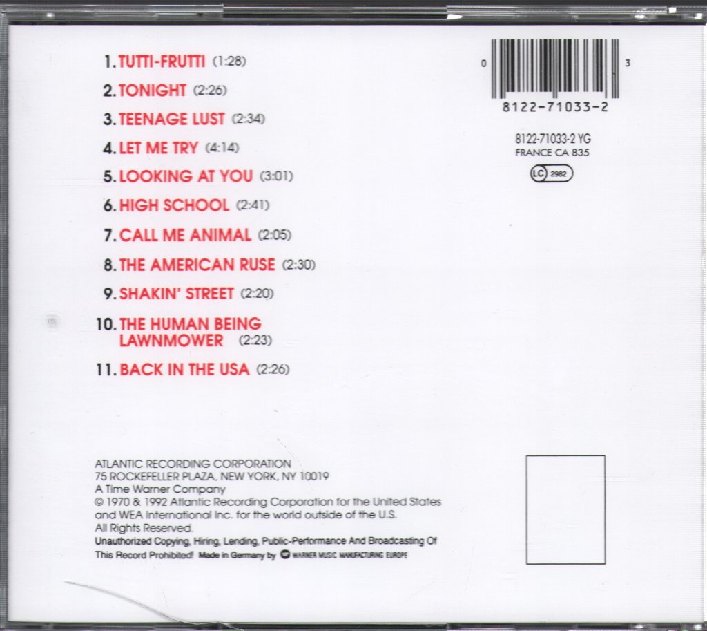 MC5 - Back In The USA - Cd