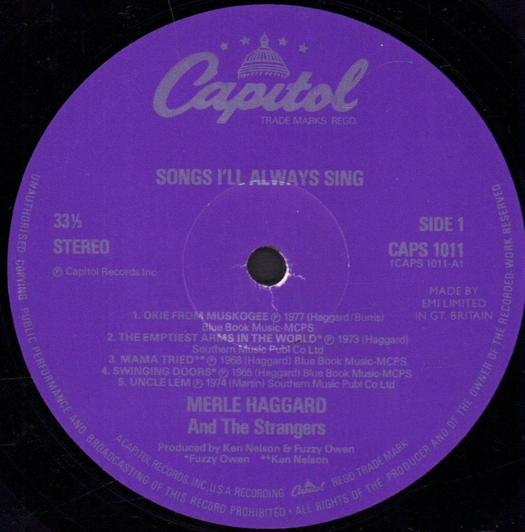 Merle Haggard And The Strangers - Songs I'll Always Sing - Double Lp