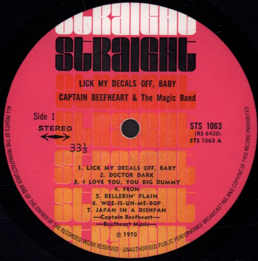 Captain Beefheart And His Magic Band - Lick My Decals Off Baby - Lp