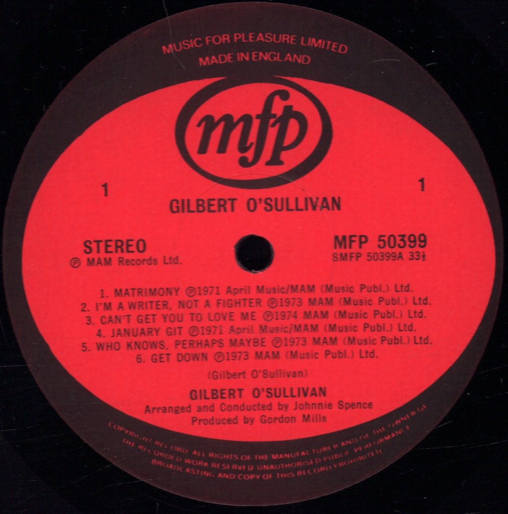 Gilbert O'Sullivan - Gilbert O'Sullivan - Lp