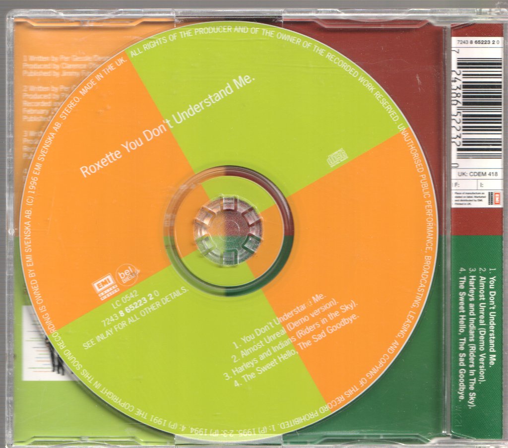 Roxette - You Don't Understand Me - Cd