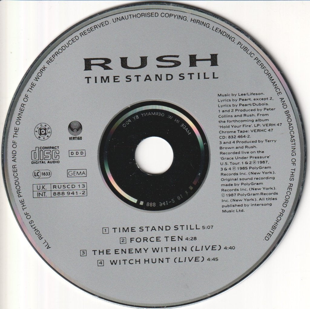 Rush - Time Stand Still - Cd