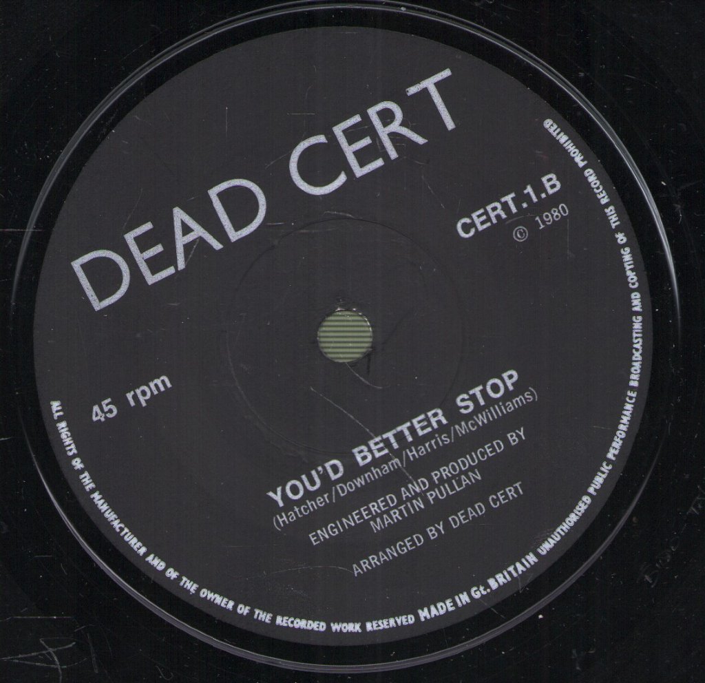 Dead Cert - Time Bomb - 7 Inch