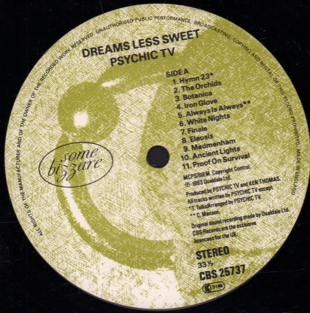 Psychic TV - Dreams Less Sweet - Lp