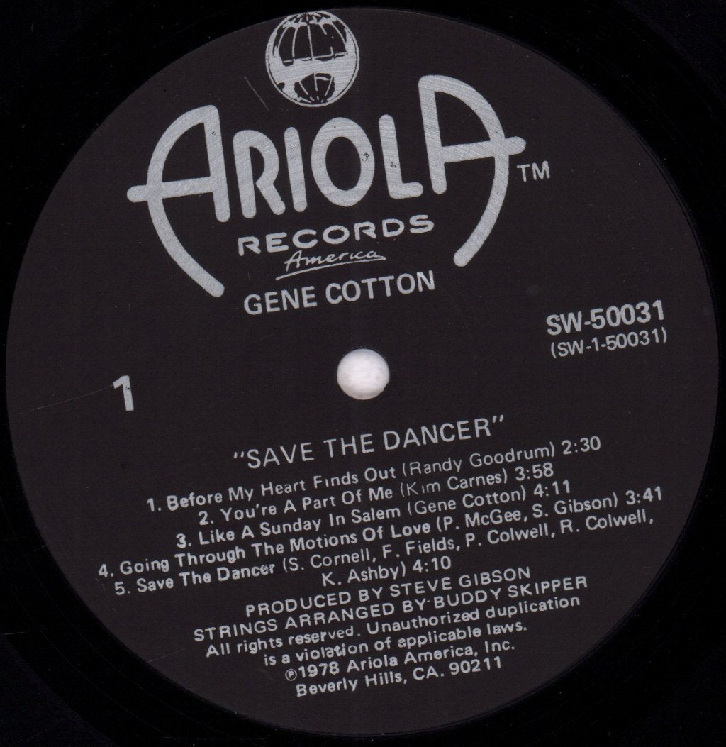 Gene Cotton - Save The Dancer - Lp