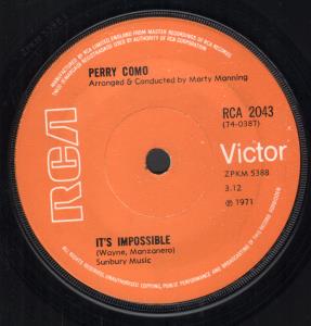 Perry Como - It's Impossible - 7 Inch