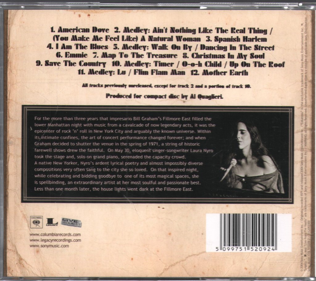 Laura Nyro - Spread Your Wings And Fly: Live At The Fillmore East May 30, 1971 - Cd