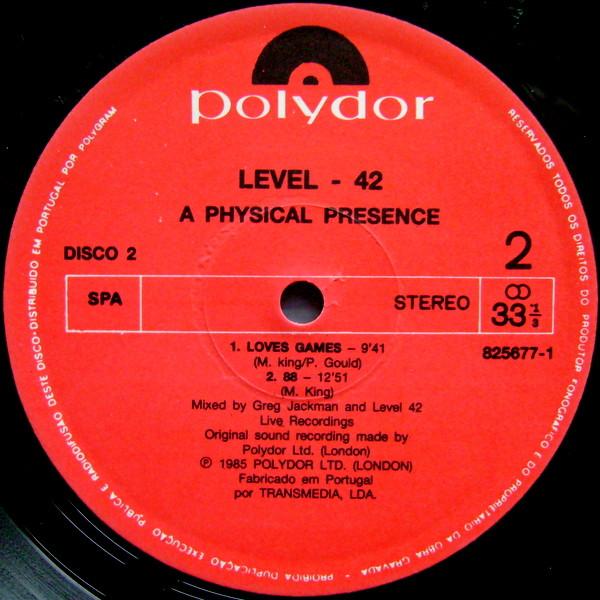 Level 42 - A Physical Presence - Double Lp