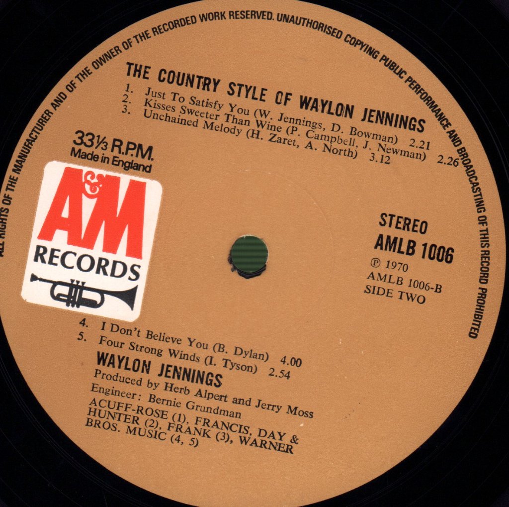 Waylon Jennings - Country Side Of Waylon Jennings - Lp