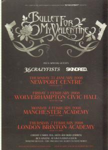 Bullet For My Valentine - 2008 Tour - Card