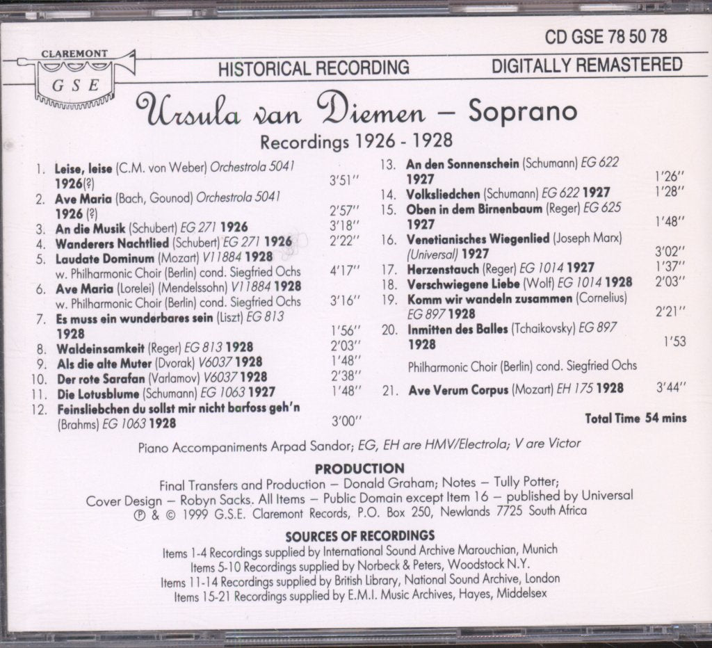 Ursula Van Diemen - Laudate Dominum - Cd