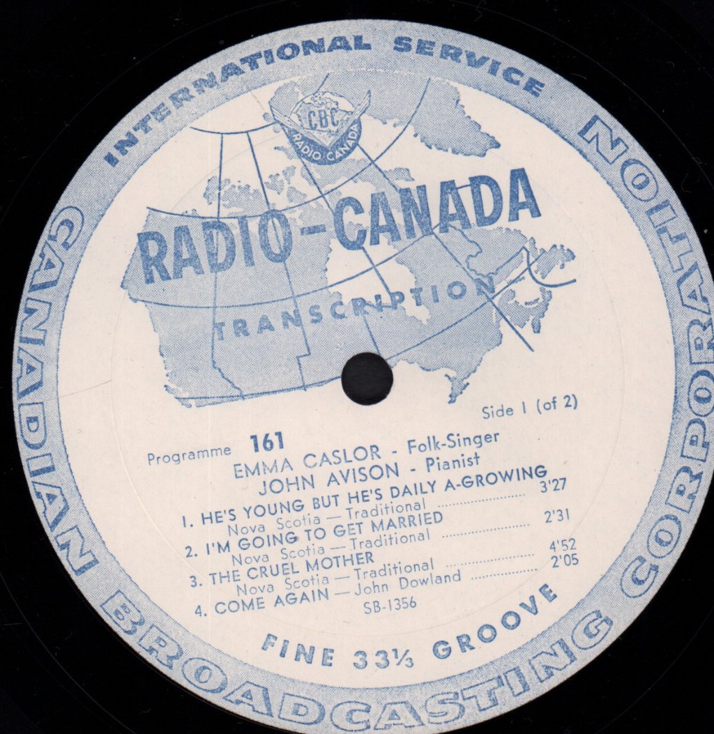 Emma Caslor John Avison - Folk Singer - Lp