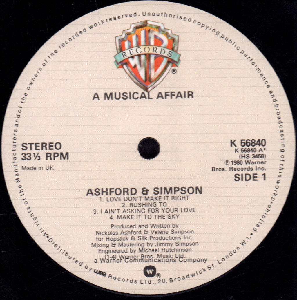 Ashford And Simpson - A Musical Affair - Lp