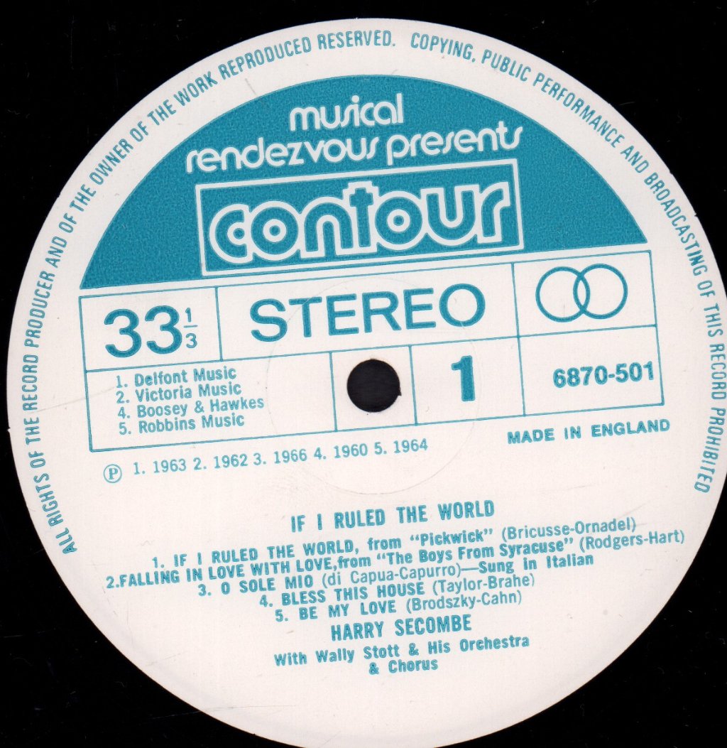 Harry Secombe - If I Ruled The World - Lp