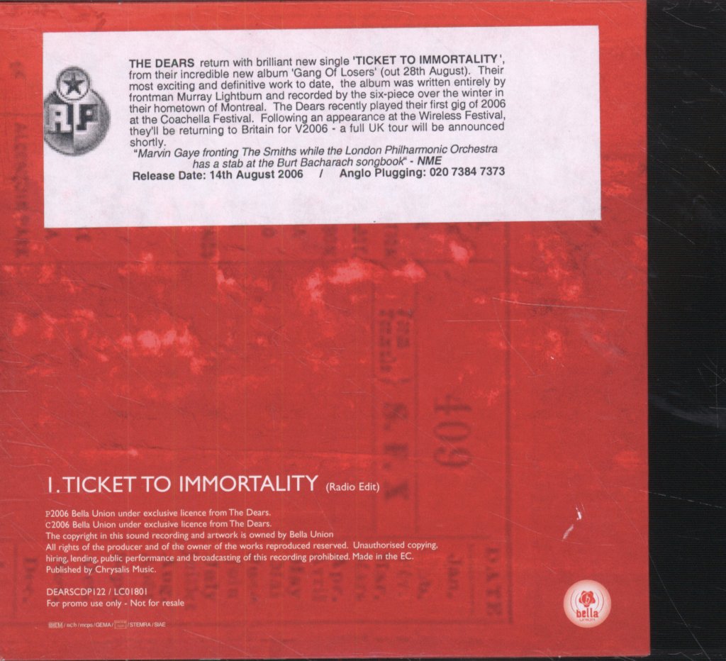Dears - Ticket To Immortality - Cd