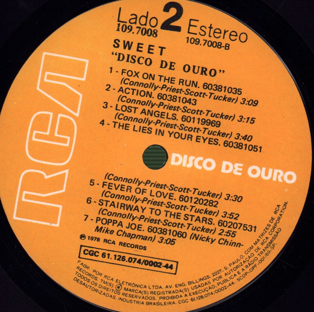Sweet - Disco De Ouro - Lp