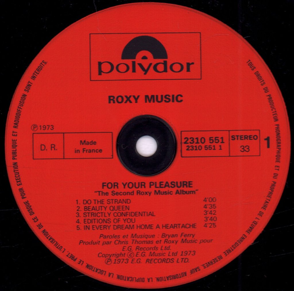 Roxy Music - For Your Pleasure - Lp