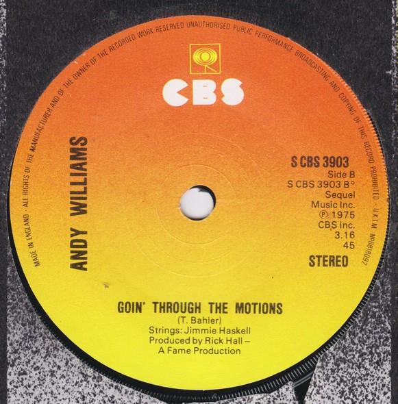 Andy Williams - Other Side Of Me C/W Goin' Through The Motions - 7 Inch