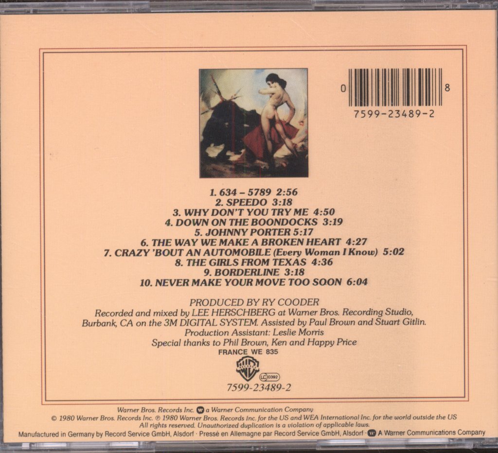 Ry Cooder - Borderline - Cd