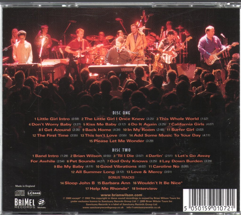 Brian Wilson - Live At The Roxy Theatre - Double Cd