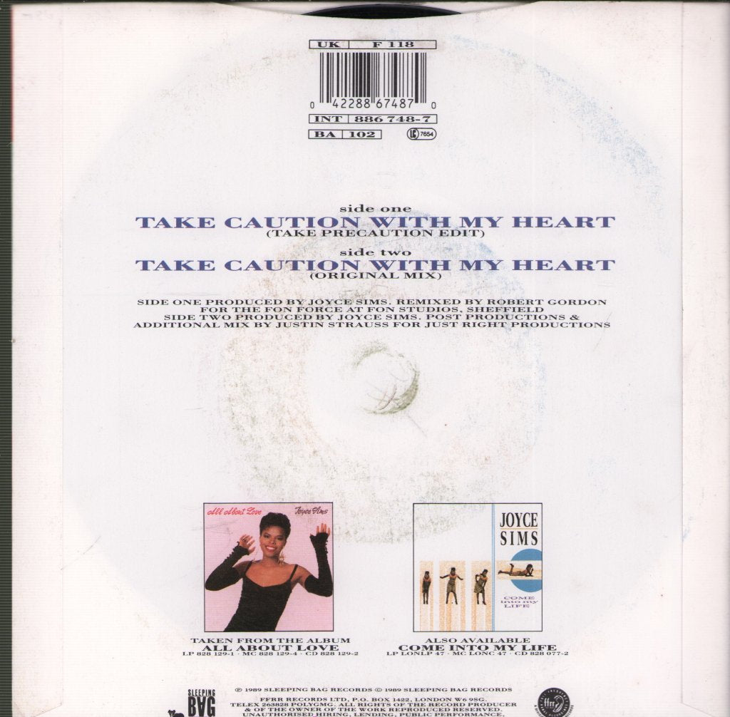 Joyce Sims - Take Caution With My Heart - 7 Inch