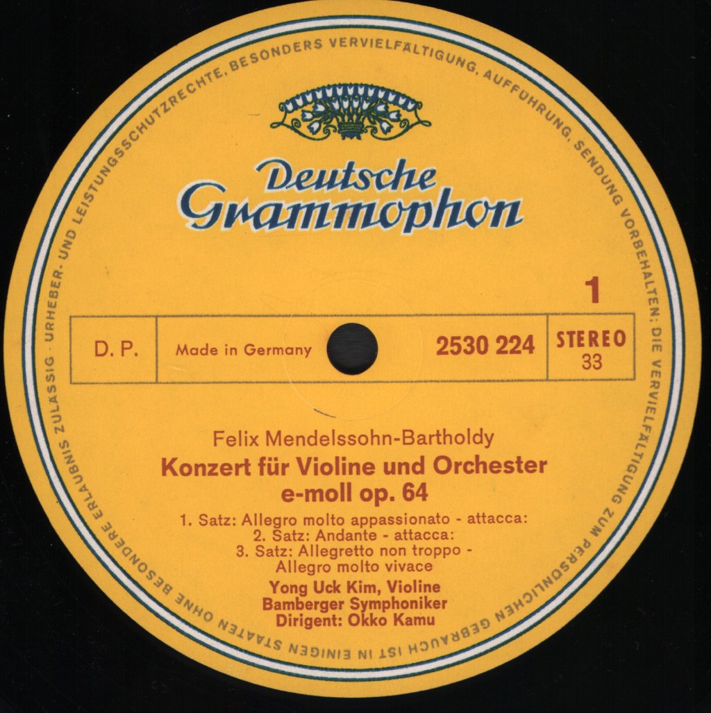 Yong Uck Kim / Okko Kamu / Bamberg Symphony Orchestra - Mendelssohn / Bruch - Violin Concerto - Lp