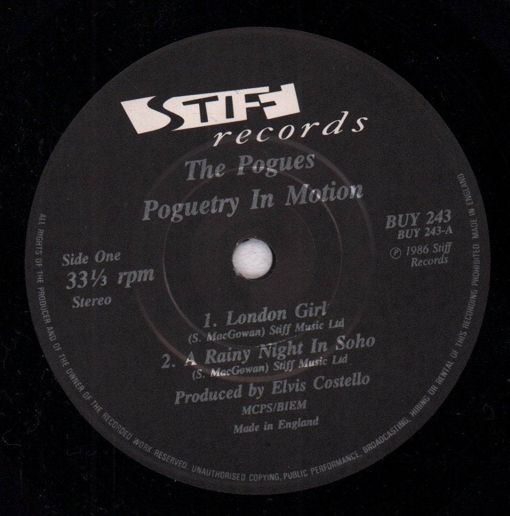 Pogues - Poguetry In Motion - 7 Inch