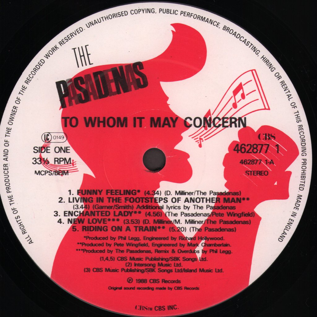 Pasadenas - To Whom It May Concern - Lp