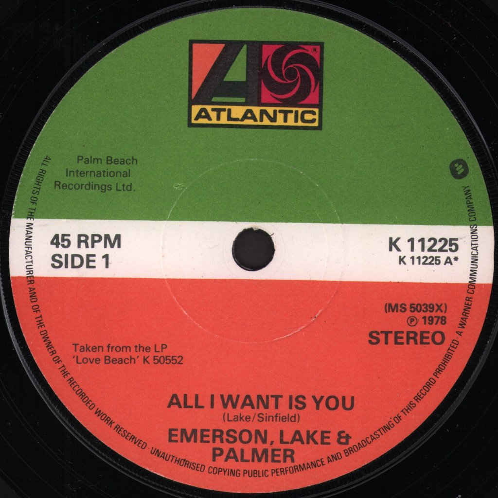 Emerson Lake And Palmer - All I Want Is You - 7 Inch