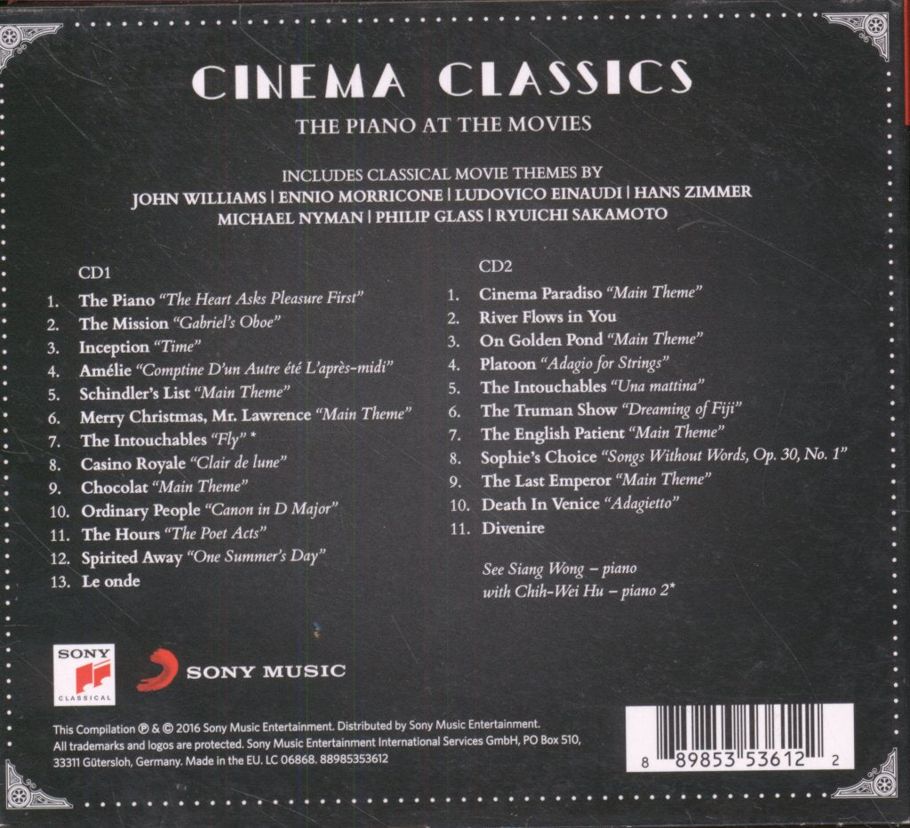 See Siang Wong, Chih-Wei Hu - Cinema Classics: The Piano At The Movies - Double Cd