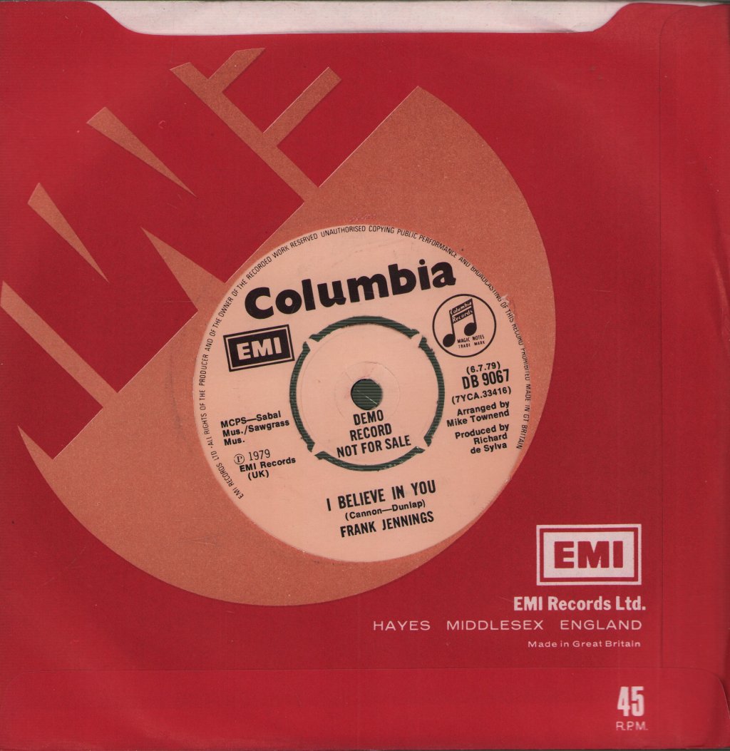Frank Jennings - Love Letters In The Sand - 7 Inch