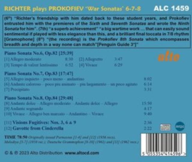 Svjatoslav Richter - Richter Plays Prokoviev "war Sonatas" 6-8 - Cd