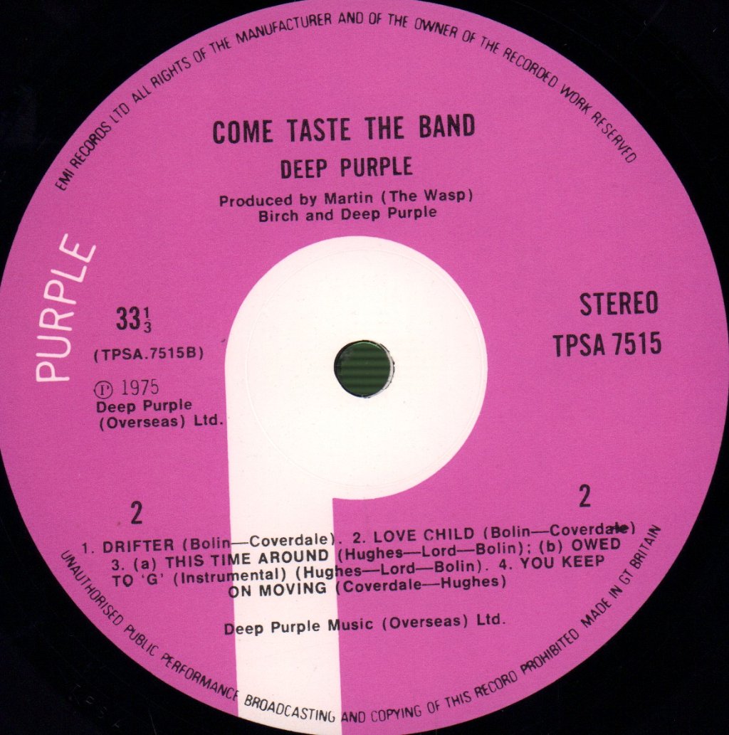 Deep Purple - Come Taste The Band - Lp