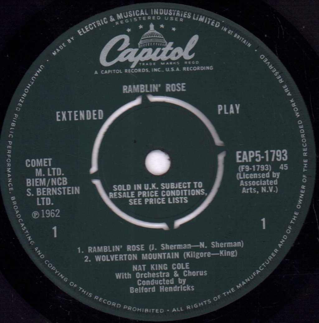Nat King Cole - Ramblin' Rose - 7 Inch