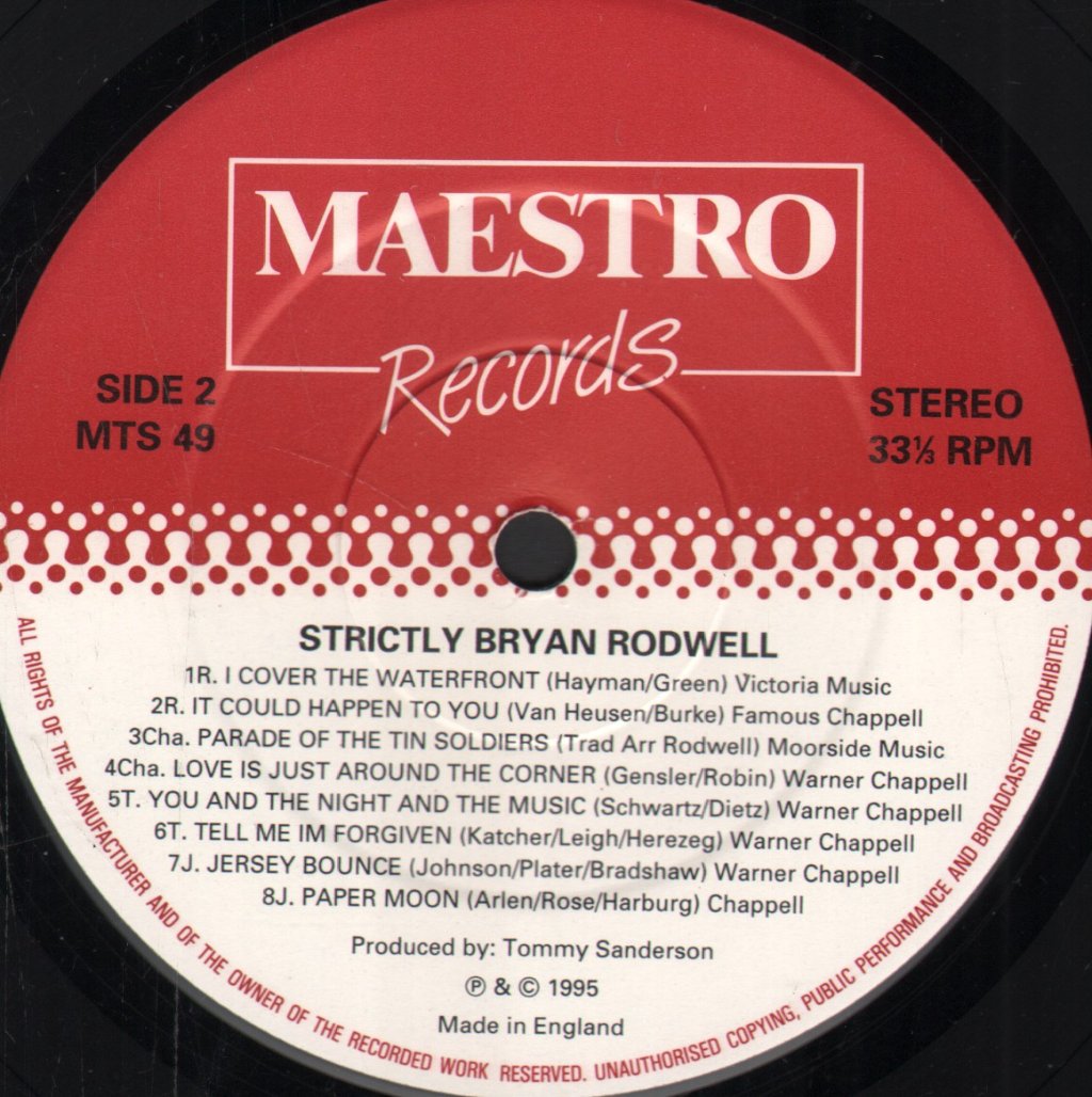 Bryan Rodwell - Strictly Bryan Rodwell - Lp