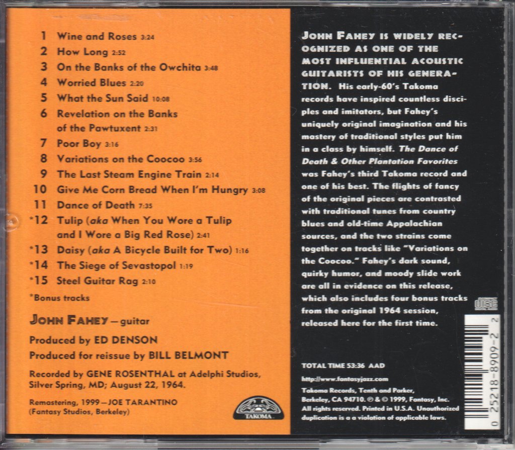 John Fahey - Dance Of Death & Other Plantation Favorites - Cd
