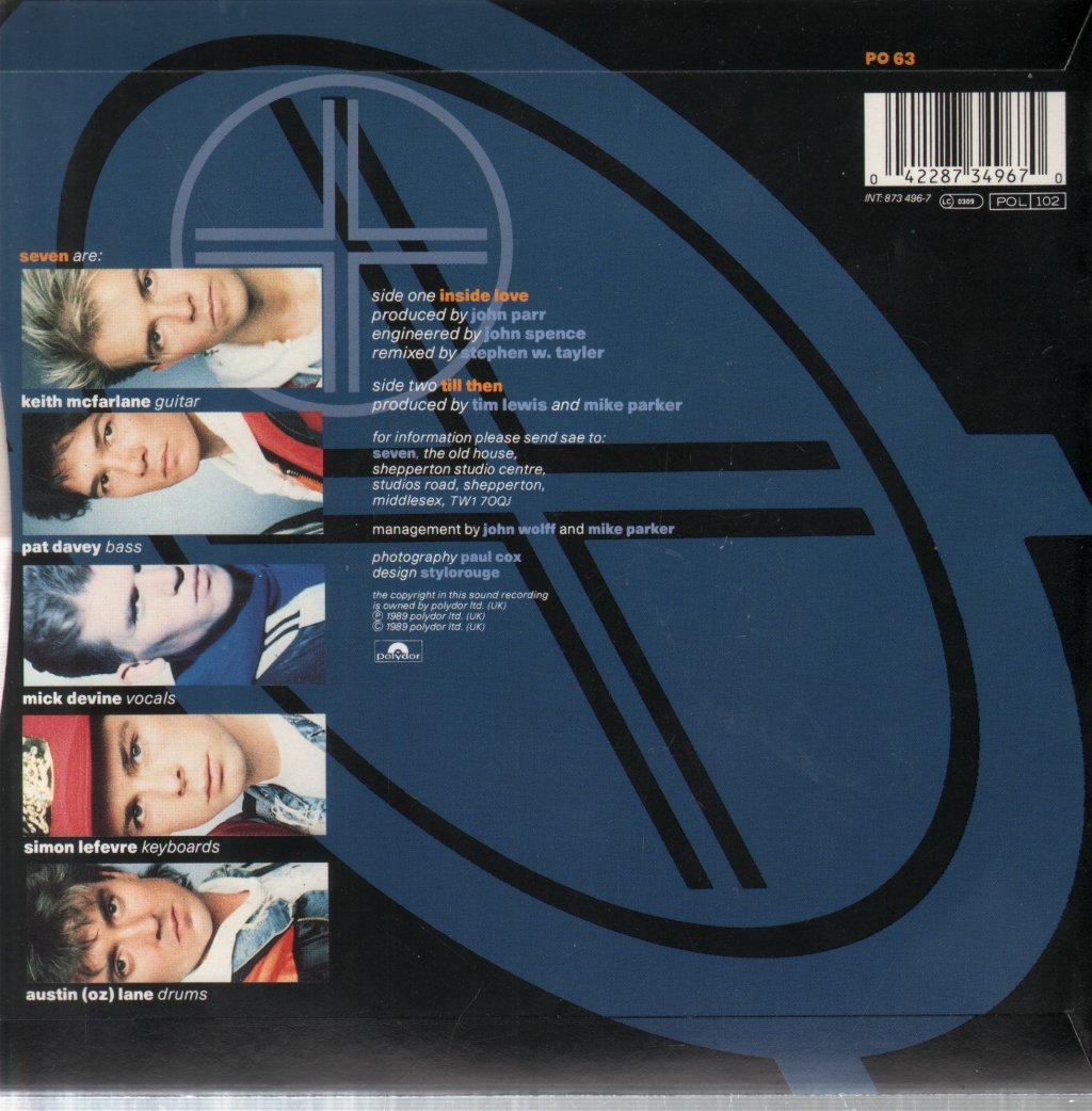Seven (90'S Rock Group) - Inside Love - 7 Inch